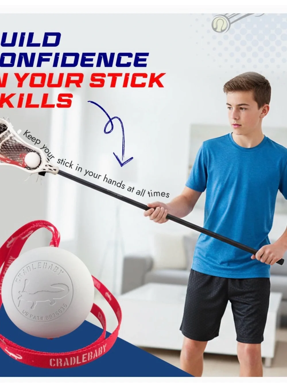 🥍 Cradle Baby Lacrosse Training Ball with Branded Lanyard ⭐️⭐️⭐️⭐️⭐️
